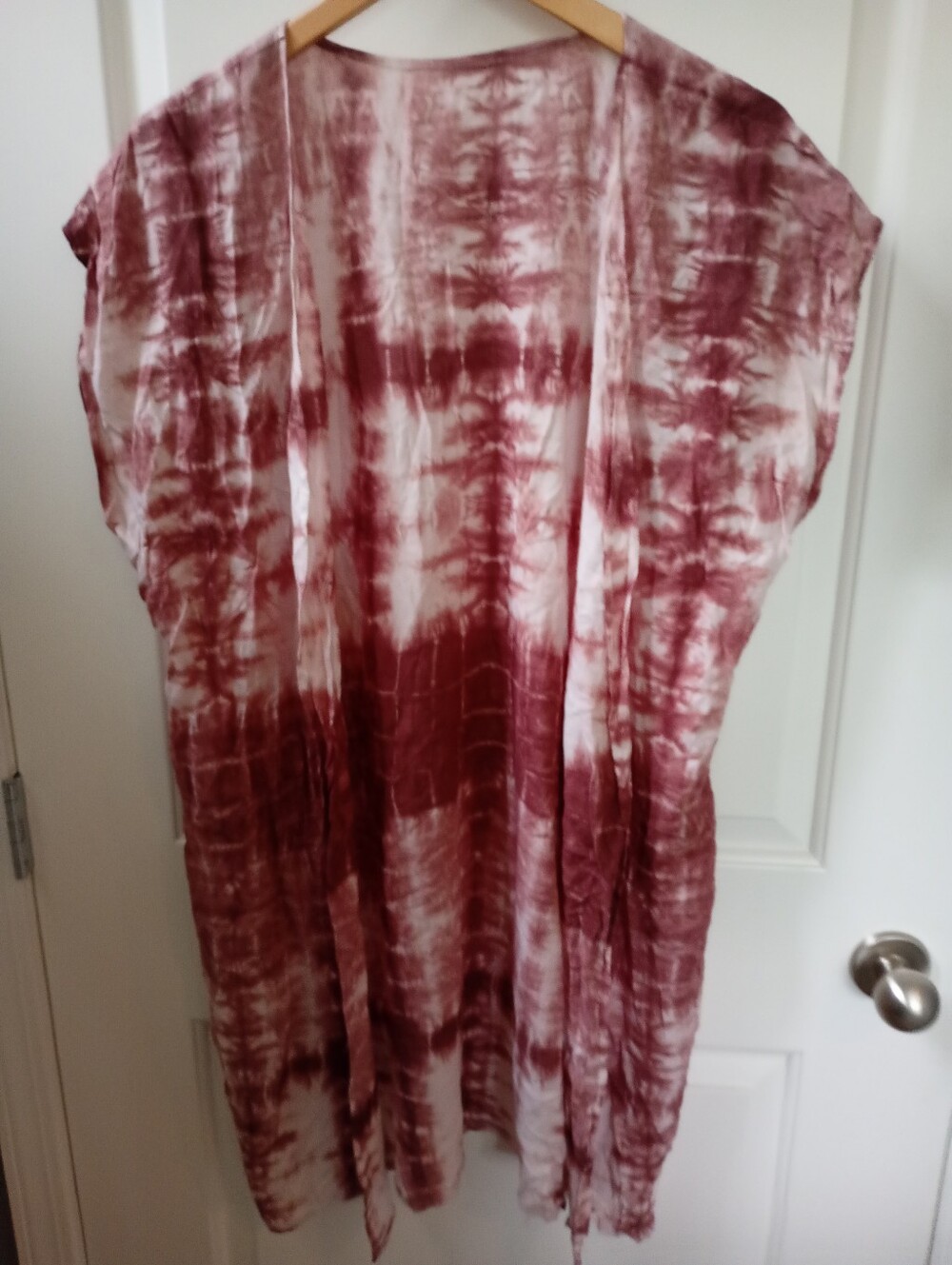 Women's Tie-Dye Open Kimono - Rust + White | OS